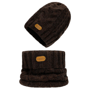 Čokoládový Set Relax Čiapka + Nákrčník S Merino Vlnou