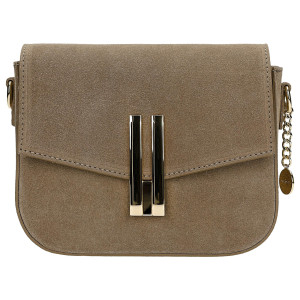 Wojas Béžová Kabelka Saddle Bag Zo Štiepenky So Zlatými Prvkami