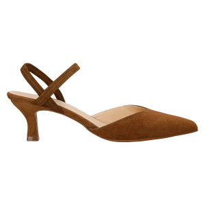 Wojas Hnedé Lodičky Slingback S Krížovanými Remienkami A Špicatou Špičkou