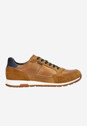 Wojas Jasnobrązowe Sneakersy Męskie Z Granatowymi Akcentami