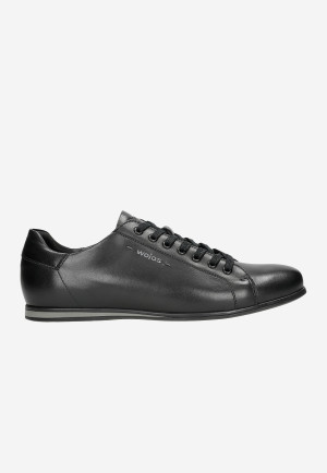 Wojas Czarne Minimalistyczne Sneakersy Męskie W Klasycznym Stylu