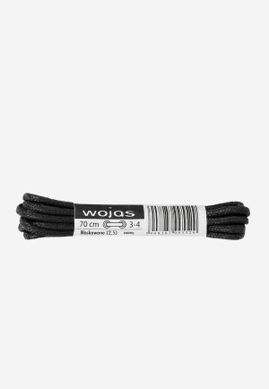 Wojas Czarne Woskowane Sznurowadła Okrągłe 70 Cm