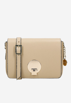 Wojas Mała Beżowa Torebka Skórzana Crossbody Bag