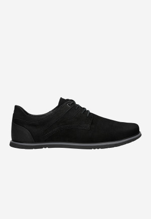 Wojas Czarne Sneakersy Męskie Na Płaskiej Podeszwie