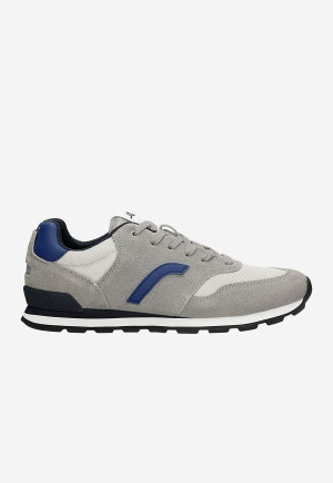 Popielato-Niebieskie Sneakersy Relaks Z Niebieskimi Detalami