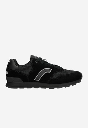 Czarne Sneakersy Relaks Z Materiału I Dwoiny Welurowej