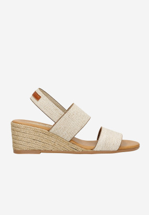 Beżowe Espadryle Relaks Na Koturnie