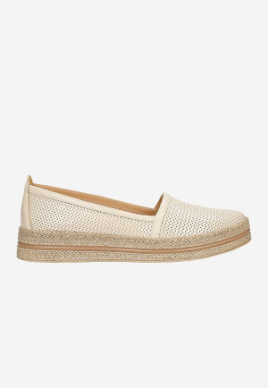 Wojas Beżowe Ażurowe Półbuty W Stylu Espadryli