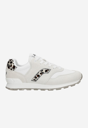 Białe Sneakersy Relaks Z Panterkowymi Elementami