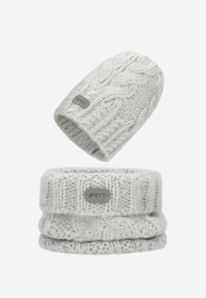 Zimowy Zestaw Bartek Z Wełny Merino 85604-80, Czapka + Komin