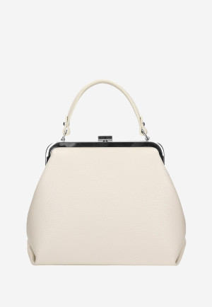 Wojas Beżowa Skórzana Torebka Frame Bag