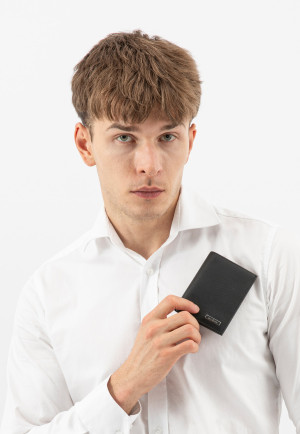 Wojas Černá Kožená Peněženka Na Karty