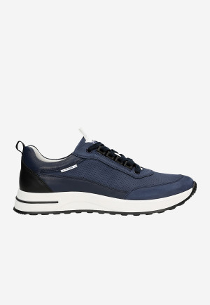 Wojas Granatowe Sneakersy Męskie Na Kontrastowej Podeszwie
