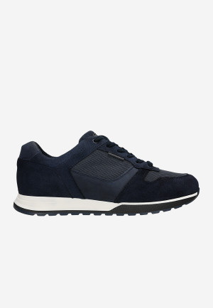 Wojas Granatowe Sneakersy Męskie Z Łączonych Skór