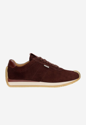 Wojas Bordowe Sneakersy Damskie Z Dwoiny Welurowej