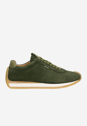 Wojas Zielone Sneakersy Damskie Z Dwoiny Welurowej