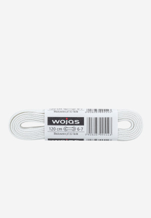 Wojas Białe Sznurowadła Woskowane Płaskie 120Cm