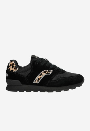 Czarne Damskie Sneakersy Z Panterką Relaks
