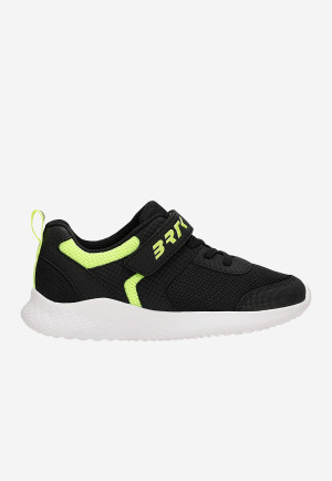 Czarne Sneakersy Bartek Z Neonowymi Zielonymi Wstawkami 87003-18