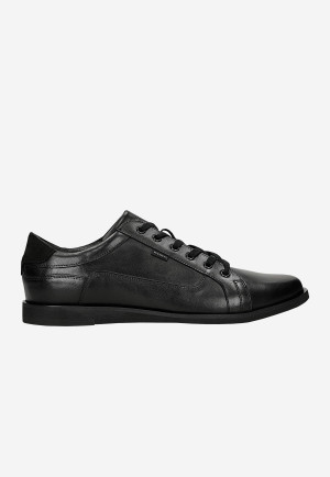 Wojas Czarne Skórzane Sneakersy Męskie