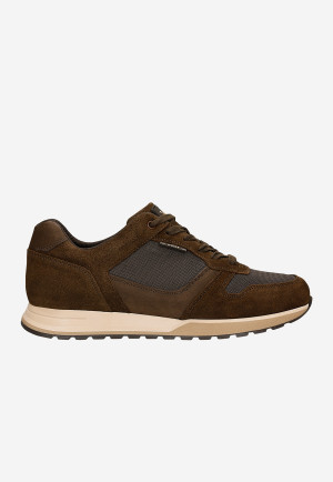 Wojas Ciemnobrązowe Sneakersy Męskie Z Łączonych Materiałów