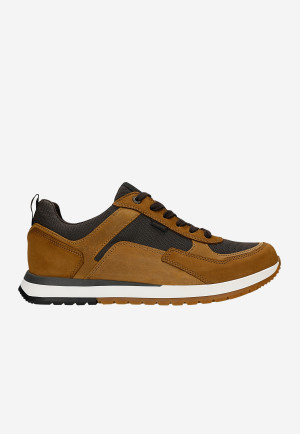 Wojas Brązowe Sneakersy Męskie Z Kontrastowymi Skórzanymi Panelami