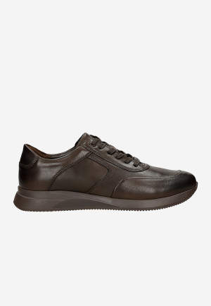 Wojas Ciemnobrązowe Sneakersy Męskie Skórzane
