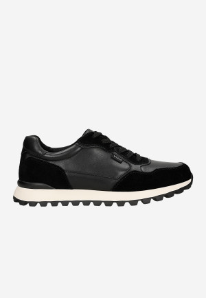 Wojas Czarne Sneakersy Męskie Z Łączonych Skór