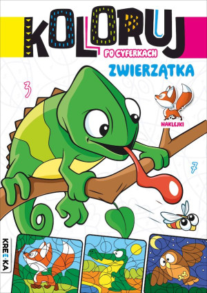 Zwierzątka. Koloruj po cyferkach