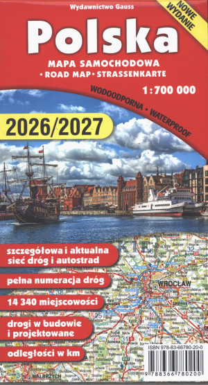 Polska. Mapa 1:700 000 wyd. foliowane wyd. 5