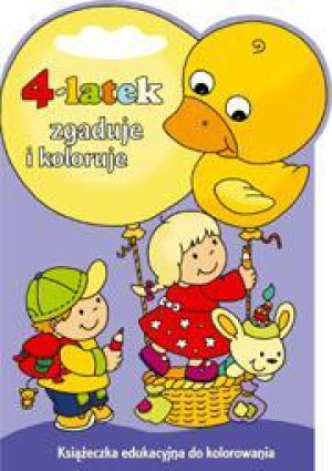 4 latek zgaduje i koloruje Książeczka edukacyjna do kolorowania