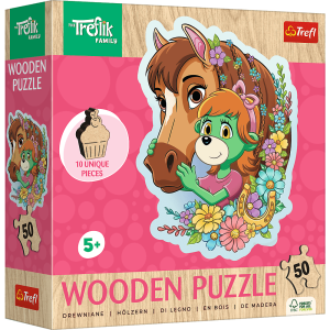 Puzzle 50 Drewniane Konturowe  Wesoła Rodzina Treflików 20259