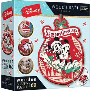 Puzzle160 drewniane konturowe Świąteczna przygoda Mickey i Minni 20192