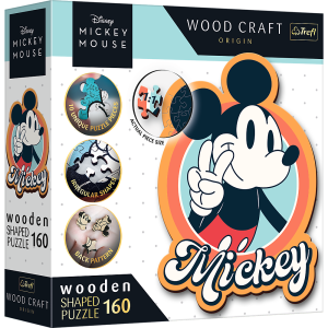 Puzzle 160 drewniane konturowe Retro Myszka Mickey 20191
