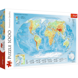 Puzzle 1000 Mapa fizyczna Świata 10463