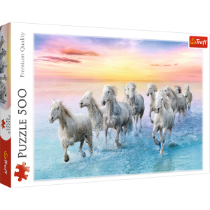 Puzzle 500 Białe konie w galopie 37289