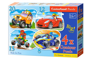 Puzzle 4w1 (8,12,15,20) maxi pojazdy B-043057