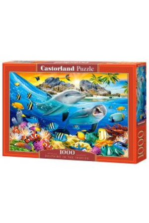 Puzzle 1000 Delfiny w tropikach C-104611-2