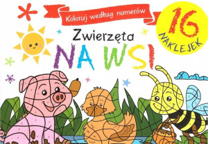Koloruj według numerów. Zwierzęta na wsi