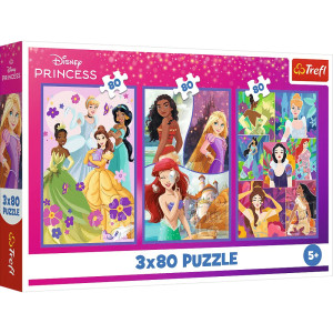 Puzzle 3x80 Księżniczki przyjaciółki 34884