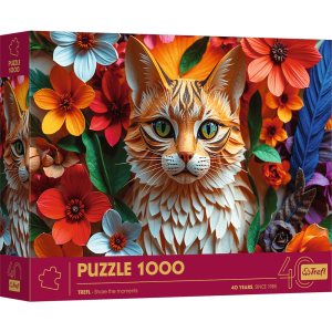 Puzzle 1000 3D 40-lecie Trefl Kot 40040