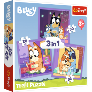 Puzzle 3w1 Poznaj Bluey 34898