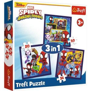 PUZZLE 3w1 Pająki i dinozaury 34892