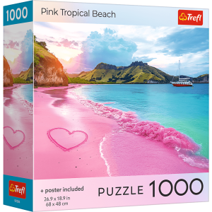 Puzzle 1000 USA Collection: Pink Tropical Beach