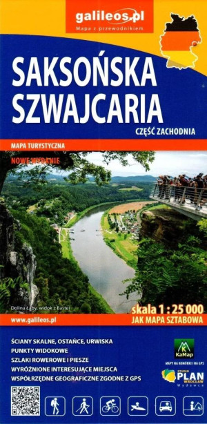Mapa - Saksońska Szwajcaria cz. zachodnia 1:25 000