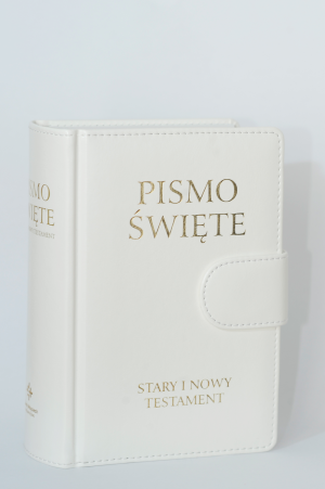 Pismo Święte Stary i Nowy Testament biała skóra
