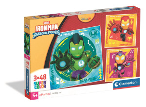 Puzzle 3x48 Super kolor Iron Man and His Awesome Friends 25004