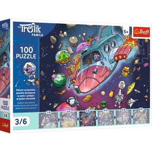 Puzzle 100  Rodzina Treflików Gonduś w rakiecie 16543