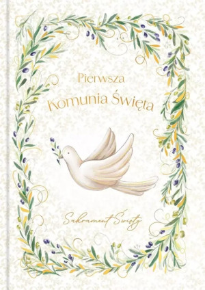 Książeczka A5 Pamiątka Komunijna. Gołąb w oliwkach