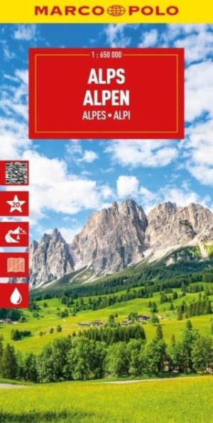 Mapa drogowa Alpy 1:650 000